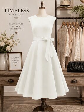 Elegant White Sleeveless Dress